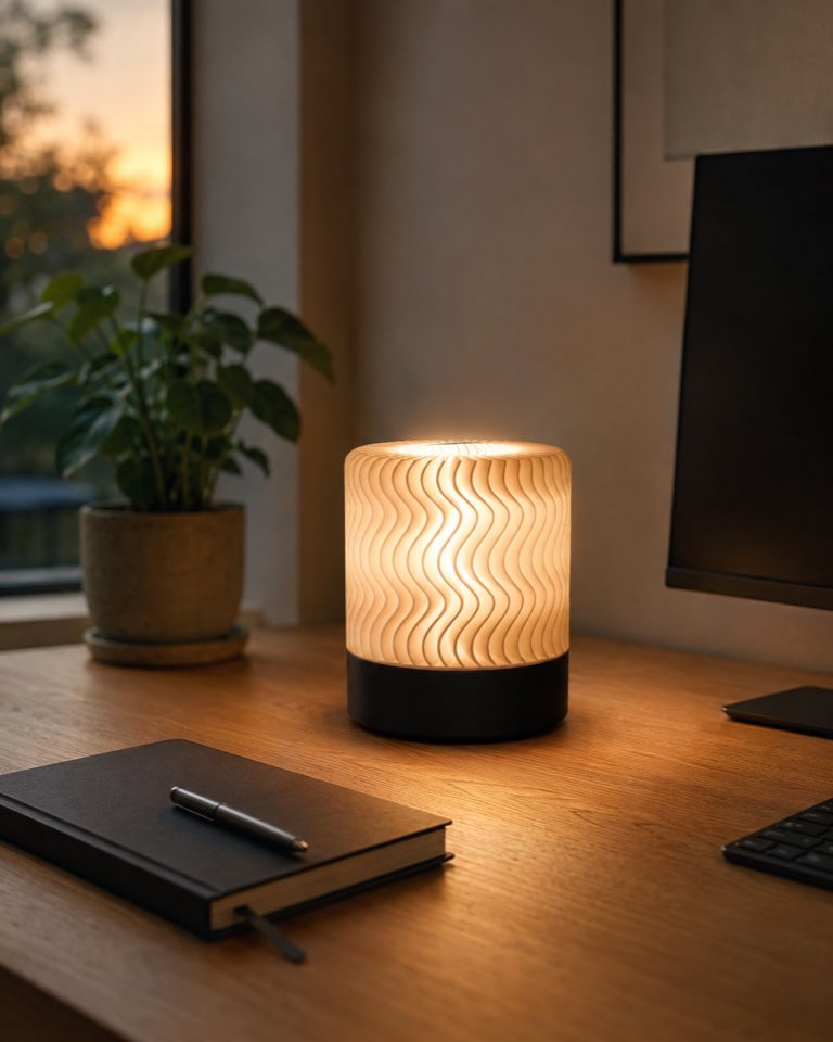 Lampe Wave dans un bureau