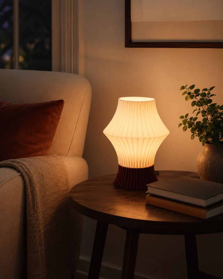 Taurus table lamp beside reading chair